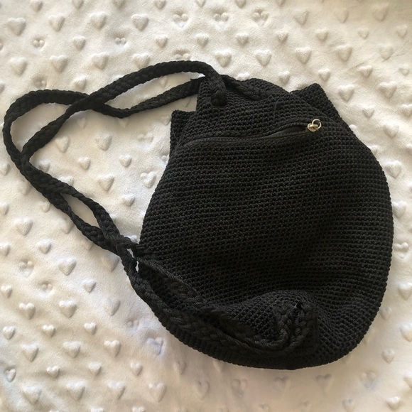 The Sak Black Crochet Tote with Interior Zip Pocket - Picture 3 of 9